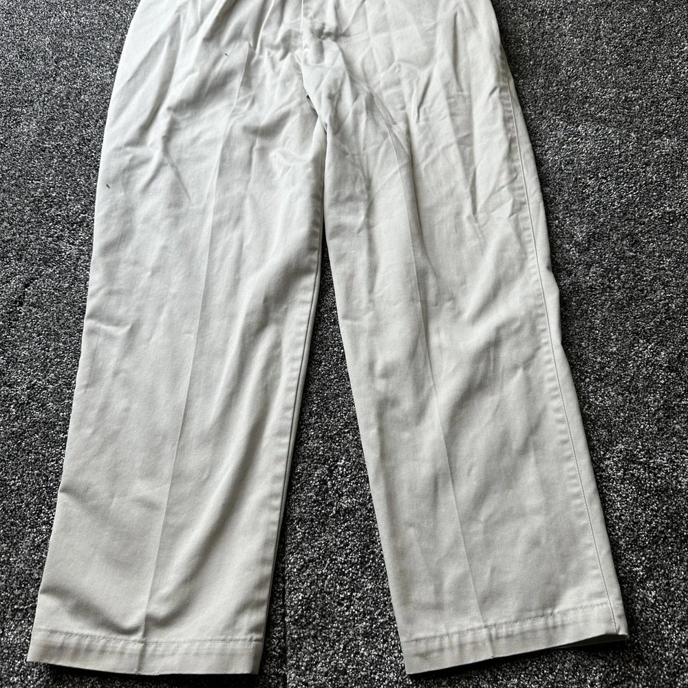 Docker Pants Mens 34x32 Beige Chino Pleated Front Classic Fit‎ Slash Pocket